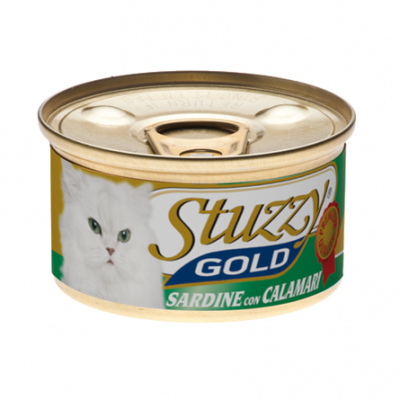 Кусочки филе в собственном соку для взрослых кошек с сардинами и кальмарами Stuzzy Gold 85 г