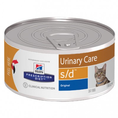 Диета конcервы для кошек для лечения МКБ струвиты Hills Prescription Diet Urinary Care s/d 156 г