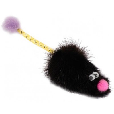 Игрушка для кошек с хвостом трубочка с норкой GoSi Мышь 70 см