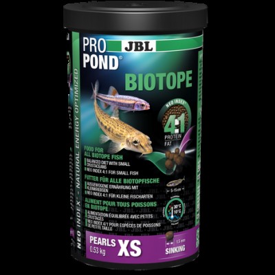 Осн. корм для биотопных рыб очень малого размера, мелк. Гранулы JBL ProPond Biotope XS 530 г
