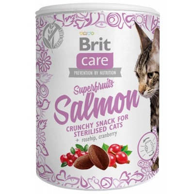 Лакомство для стерилизованных кошек с лососем Brit Superfruits Salmon steril Care 100 г