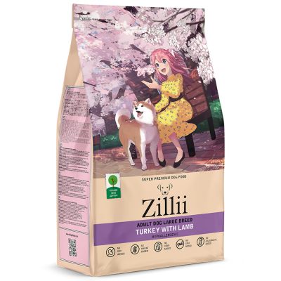 Сухой корм для взрослых собак крупных пород со вкусом индейки с ягнёнком ZILLII Natural 15 кг