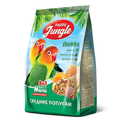 Корм для средних попугаев Happy Jungle Medium Bird Meal 500 г