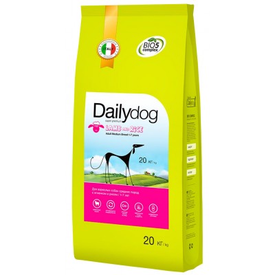 Корм для взрослых собак средних пород с ягненком и рисом Dailydog ADULT MEDIUM BREED Lamb and Rice 3 кг