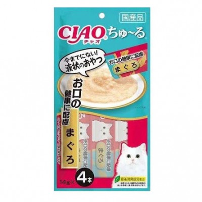 Соус для кошек здоровые зубы и десна, против запаха из пасти Inaba Sauce Cat Teeth & Anti-Smell Tuna 14 г х 4 уп