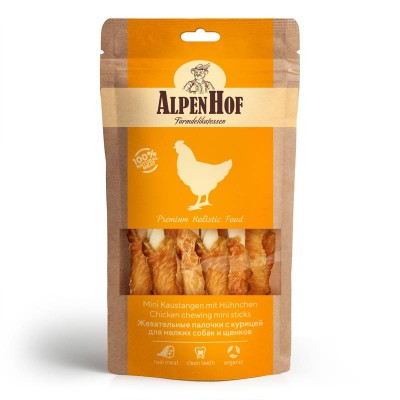  AlpenHof Лакомство для мелких собак и щенков Жевательные палочки с курицей 50 г