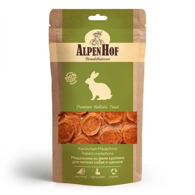 AlpenHof Лакомство для мелких собак и щенков Медальоны из филе кролика 50 г