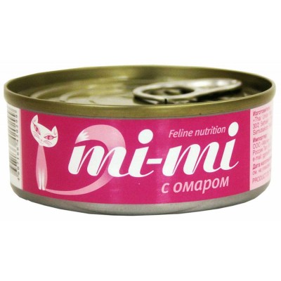  Mi-Mi Консервы для кошек и котят с тунцом и омаром 80 г