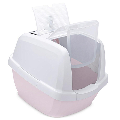 Био-Туалет для кошек, белый-нежно-розовый Imac Maddy 62 х 49,5 х 47,5 см