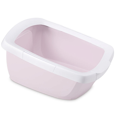 Туалет-Лоток для кошек с высокими бортами, нежно-розовый Imac Funny 62 х 49,5 х 33 см