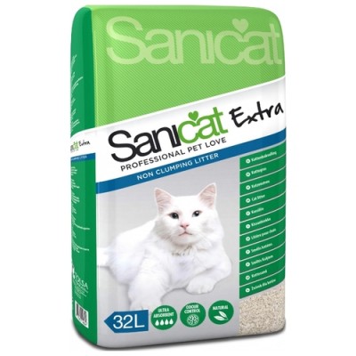 Впитывающий наполнитель без аромата Sani Cat Extra 32 л
