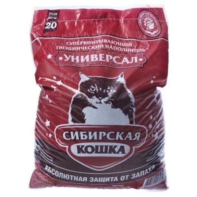 Впитывающий наполнитель цеолит Сибирская кошка Универсал 11,1 кг