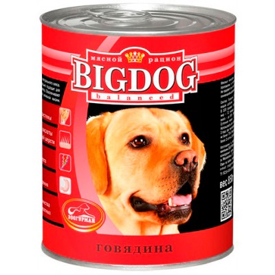 Консервы для собак с говядиной Зоогурман Big Dog 850 г