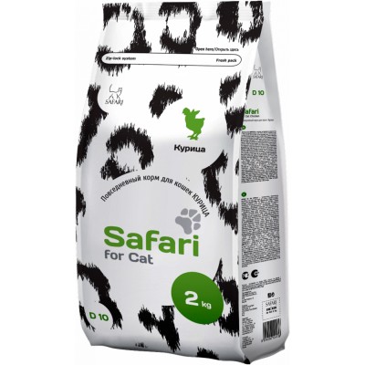 Корм для кошек с курицей Safari Adult 12 кг