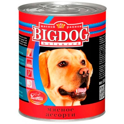 Консервы для собак с мясным ассорти Зоогурман Big Dog 850 г