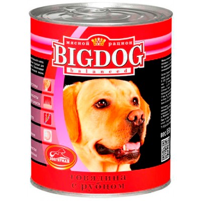 Консервы для собак с говядиной и рубцом Зоогурман Big Dog 850 г