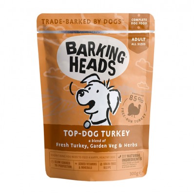 Паучи для собак с индейкой "Бесподобная индейка" Barking Heads Top Dog Turkey 300 г