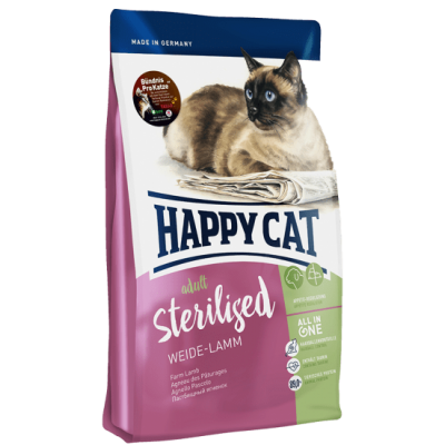 Сухой корм с ягненком для стерилизованных кошек Happy Cat Sterilised Weide Lamm 4 кг