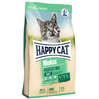 Сухой корм для кошек c птицей, ягненком и рыбой Happy Cat Minkas Perfect Mix 10 кг