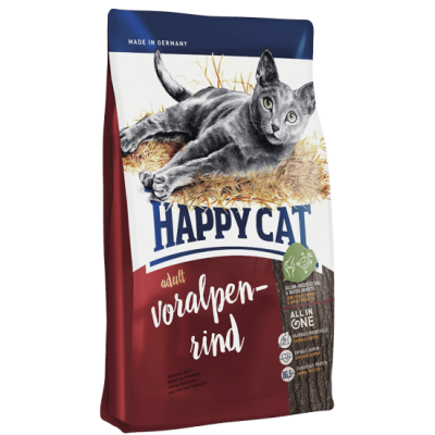 Сухой корм для взрослых кошек с говядиной Happy Cat Adult Voralpen Rind 4 кг