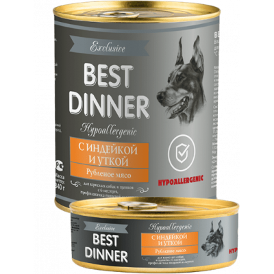 Консервы для собак с индейкой и уткой Best Dinner Exclusive Hypoallergenic 100 г