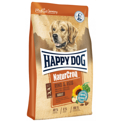 Сухой корм для взрослых собак с говядиной Happy Dog NaturCroq Rind&Reis 4 кг