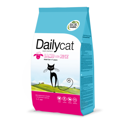 Корм для взрослых кошек с ягненком и рисом Dailycat ADULT Lamb & Rice 1,5 кг