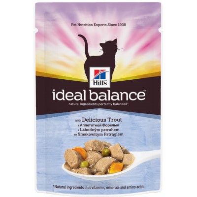 Паучи для кошек с аппетитной форелью Hills Ideal Balance 85 г