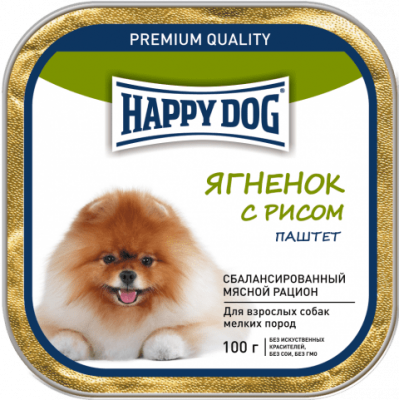 Паштет для собак Happy Dog Ягненок с рисом 100 г