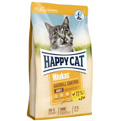 Сухой корм для выведения шерсти у кошек Happy Cat Minkas Hairball Control 10 кг