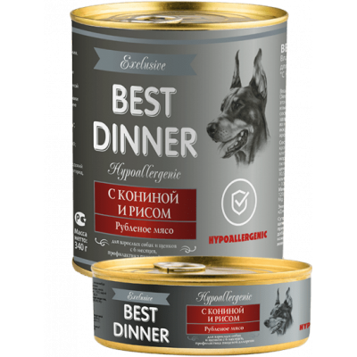 Консервы для собак с кониной и рисом Best Dinner Exclusive Hypoallergenic 340 г