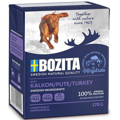 Консервы для собак кусочки в желе с индейкой Bozita Dog Turkey & Jelly 370 г