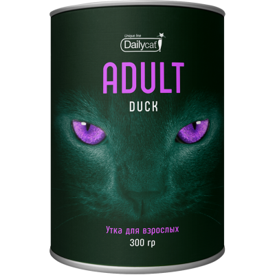 Корм для взрослых кошек с уткой Dailycat Unique line ADULT Duck 300 г