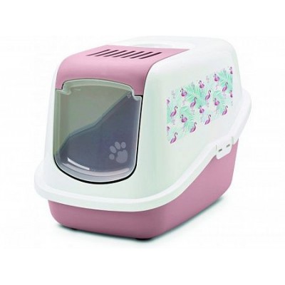 Туалет-домик для кошек бело-розовый Savic Nestor Impression А0229 56*39*38.5 см