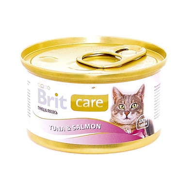 Консервы для кошек с тунцом и лососем Brit Tuna & Salmon 80 г