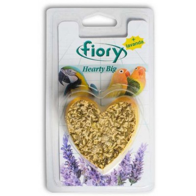 Hearty Big Fiory Био-камень для птиц с лавандой в форме сердца 100 г