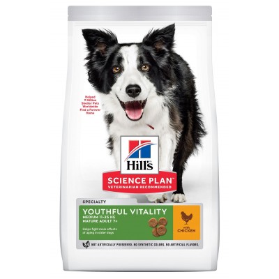 Корм для пожилых собак средних пород с курицей Hills Youthful Vitality Small & Mini Mature Adult 7+ 12 кг