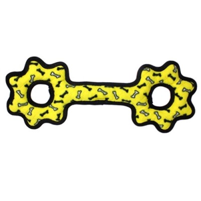 Супер прочная игрушка для собак Буксир для перетягивания с шестеренками, желтый, прочность 9/10 Tuffy Ultimate Tug-O-Gear Yellow Bone 385 г