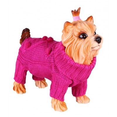 Свитер вязаный, малиновый, 20см Dezzie Knitted sweater for dogs 20 см
