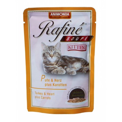 Паучи для котят с индейкой, сердцем и морковью Animonda Rafin & Soup & Kitten 100 г