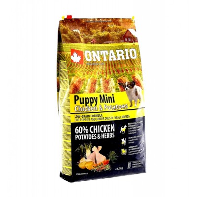 Корм для щенков малых пород с курицей и картофелем Ontario Puppy Mini Chicken&Potatoes 750 г