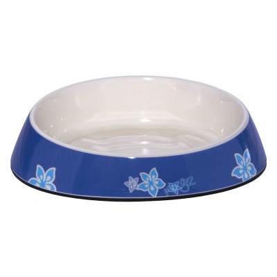 Миска для комфортного кормления "Fishcake" , "Синие цветы" Rogz Melamine Cat Bowl 450 г