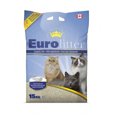 Комкующийся наполнитель "Контроль запаха", без пыли, аромат детской присыпки Eurolitter Dust Free 7 кг