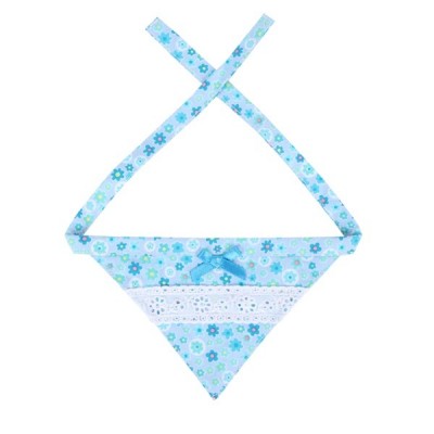 Шейный платочек с цветочным узором и кружевом, голубой Pinkaholic Patches M