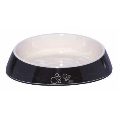 Миска для комфортного кормления "Fishcake" , "Черные лапки" Rogz Melamine Cat Bowl 450 г