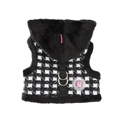 Жилет-шлейка в клетку "Космо" со шлейкой, черный Pinkaholic Cosmo Pinka Harness L