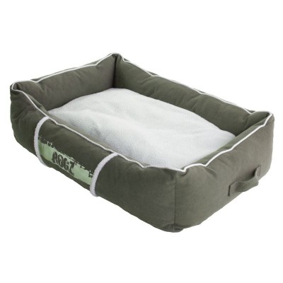 Лежак с бортиком и двусторонней подушкой серия, оливковый/кремовый Rogz Lounge Pod M