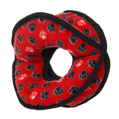 Супер прочная игрушка для собак Мяч-кольцо четырехсторонний, красный, прочность 9/10 Tuffy Ultimate 4WayRing Red Paw 363 г