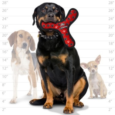 Супер прочная игрушка для собак Бумеранг, красный, прочность 8/10 Tuffy Ultimate Bowmerang Red Paw 159 г