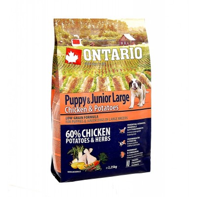 Корм для щенков крупных пород с курицей и картофелем Ontario Puppy&Junior Large Chicken&Potatoes 2,25 кг